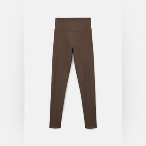 Girlfriend Collective 4008 Compressive High Rise Leggings Cropped Brown Sz XS